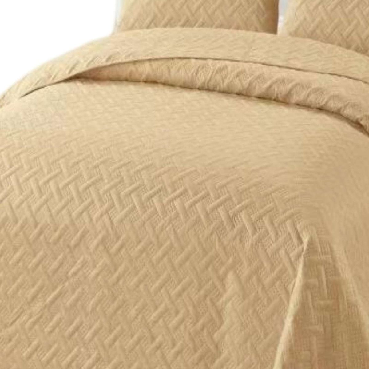 GENERICO - COBERTOR COLCHAS QUILT DE VERANO KING BEIGE