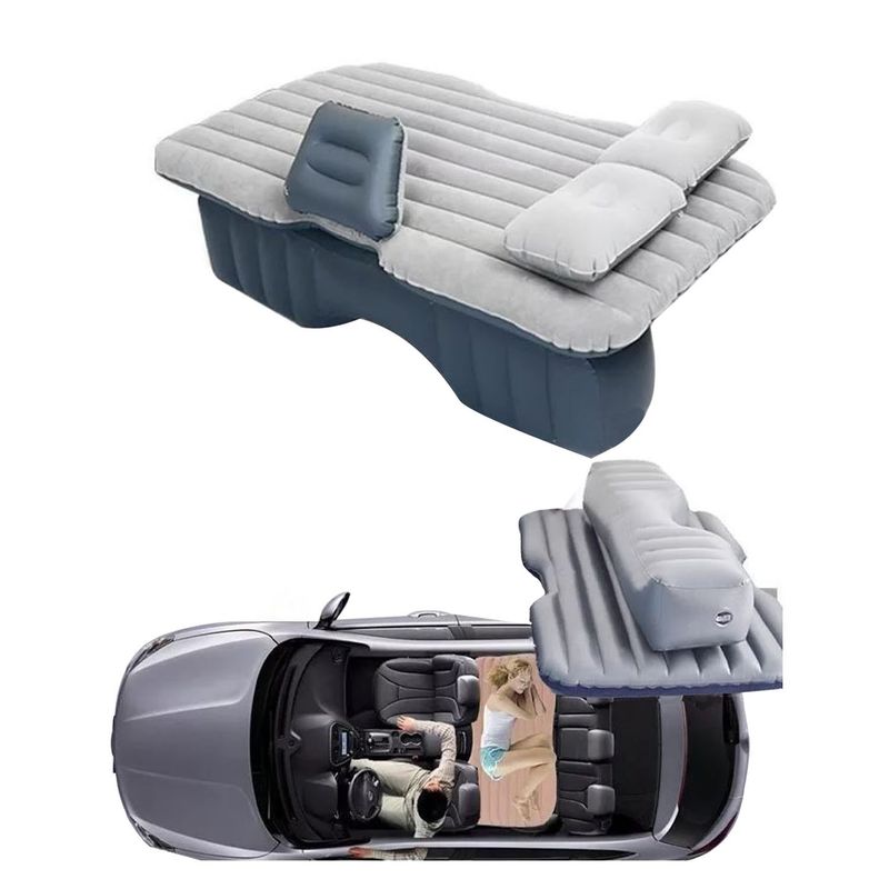 GENERICO - Colchón Inflable para Auto con Compresor 12V y 2 Almohadas
