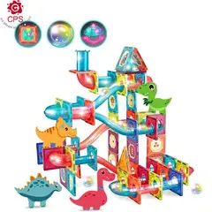 JAGIMA - Juego De Bloques Magnéticos 125 Piezas Pista Con Pelotas