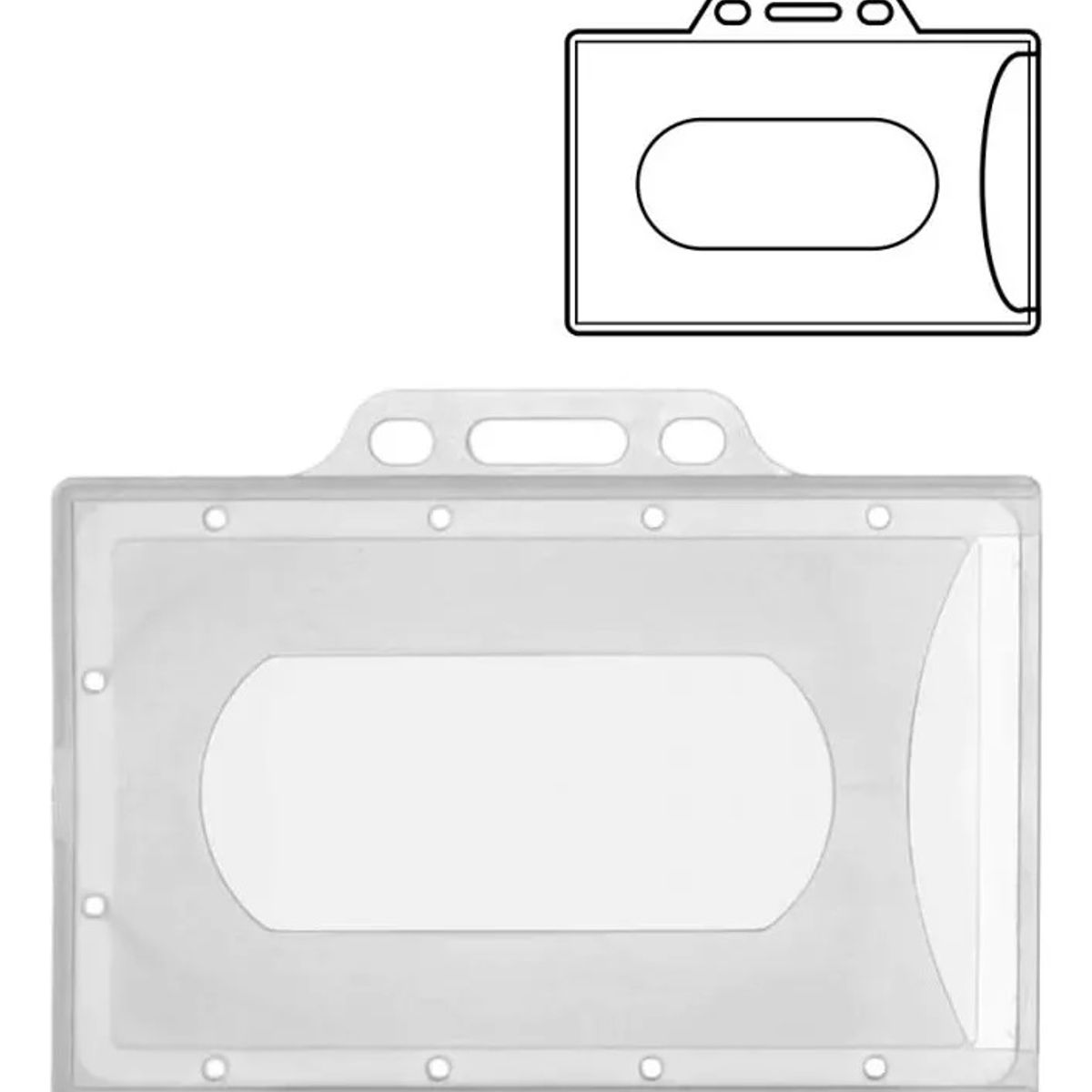 50× Porta Credencial Horizontal Plastico Transparente Rigido, marca KUANGYE - Foto Principal