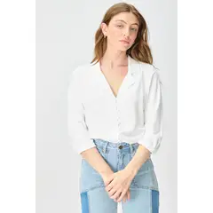 IO - Blusa Manga Larga Crudo Mujer Io_.