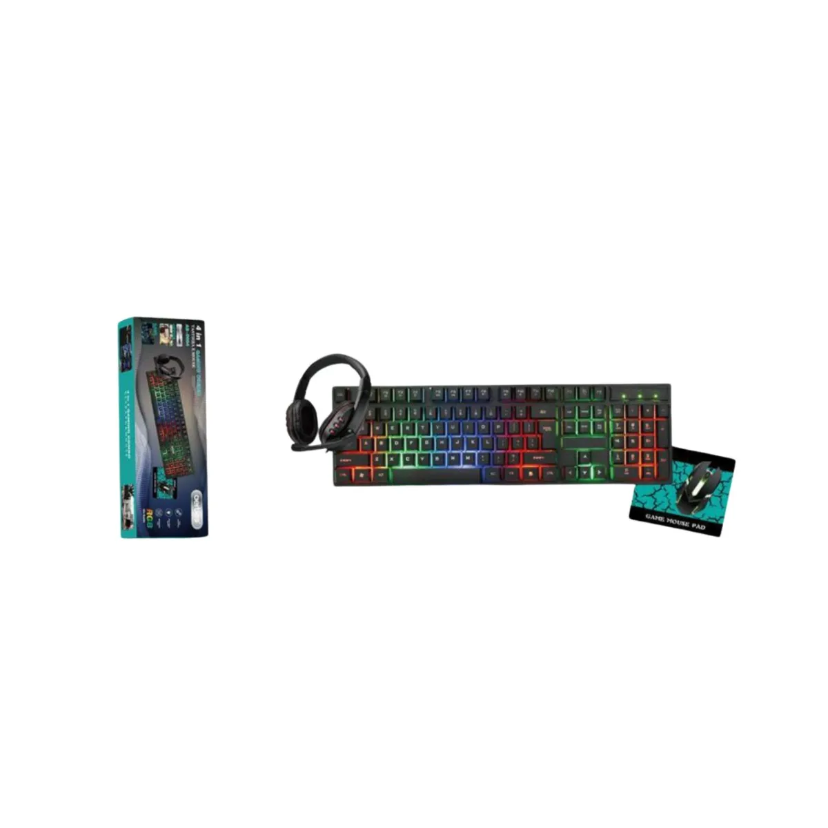 GENERICO - Kit Gamer Mouse Teclado Rgb  Mousepad Y Audífonos