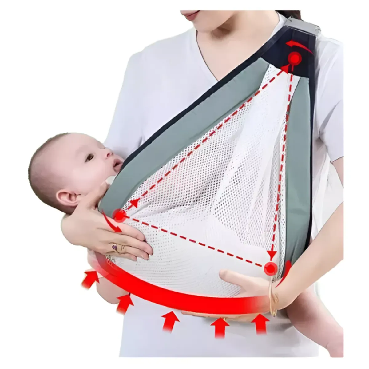 GENERICO - Porta Bebé  Canguro Ergonómico Fular Ligero Ajustable VERDE