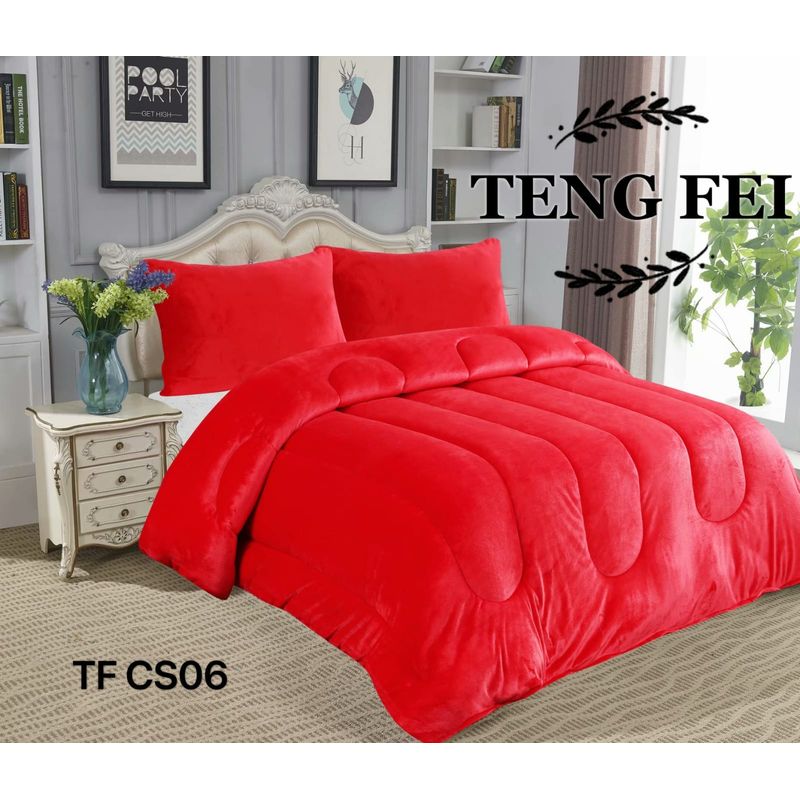 GENERICO - Cubrecama de Invierno Plush con Chiporro King Rojo TFCS06