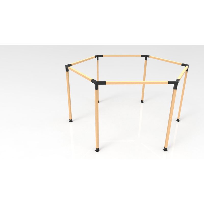 GENERICO - KIT DE PÉRGOLAS HEXAGONAL PILARES DE MADERAS DE 4x4 PULGADAS