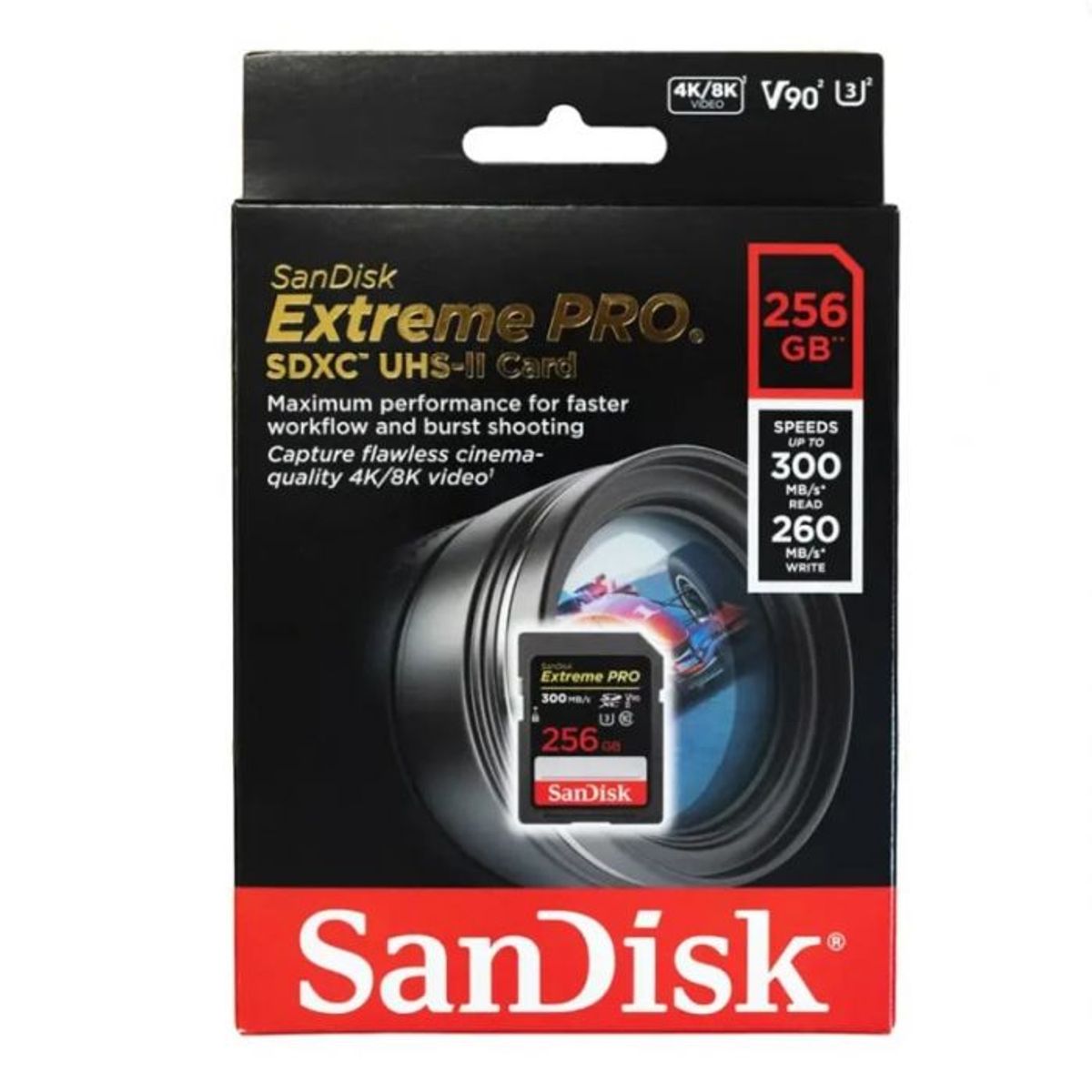 SANDISK - Memoria Sd Sandisk Extreme Pro 256gb 300mbs Uhs-ii V90 8k