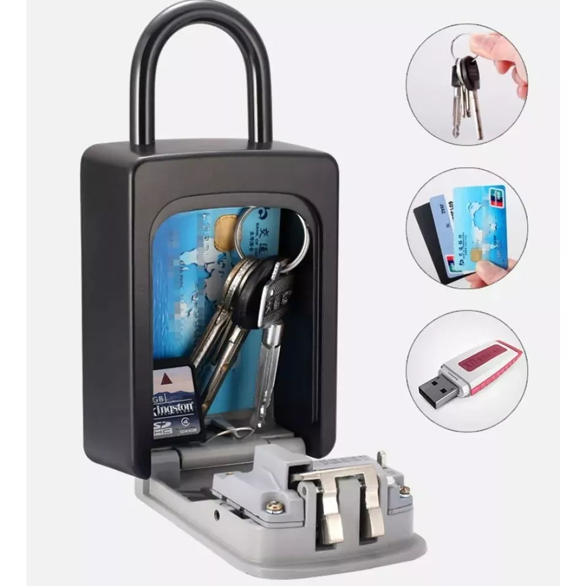 KUANGYE - Caja Seguridad Porta Llave Candado Clave Para Muro Colgador