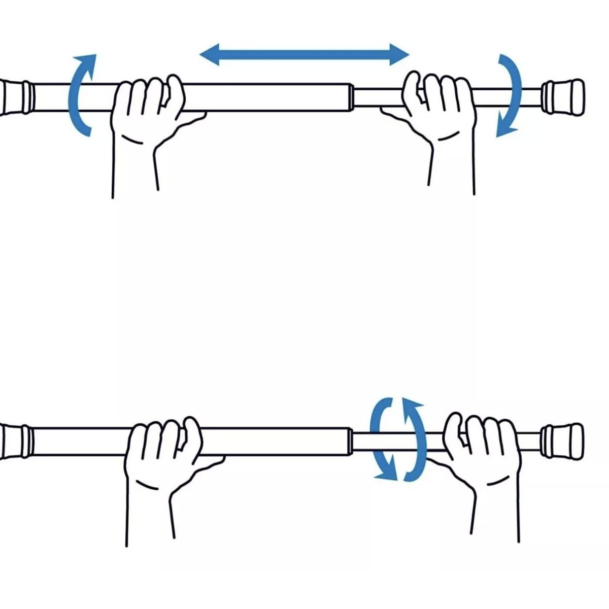 GENERICO - Barra Extensible 110-200cms Cortina De Ducha Acero Cromada Blanco