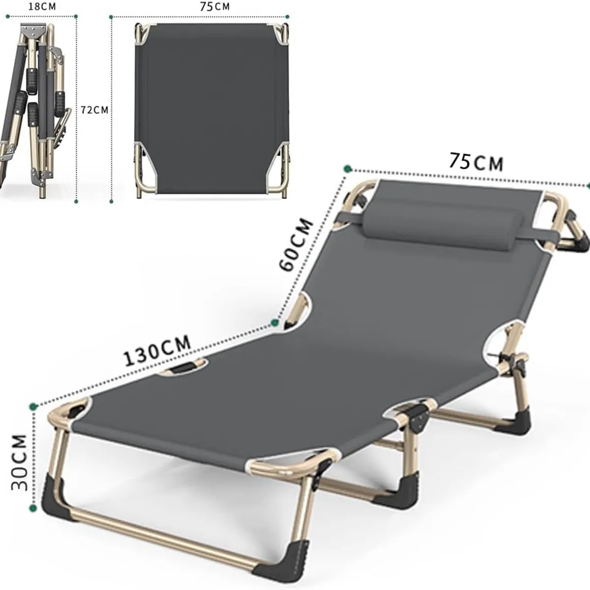 YOMYM - Cama Plegable Portátil Reforzada Con Colchón Extraíble