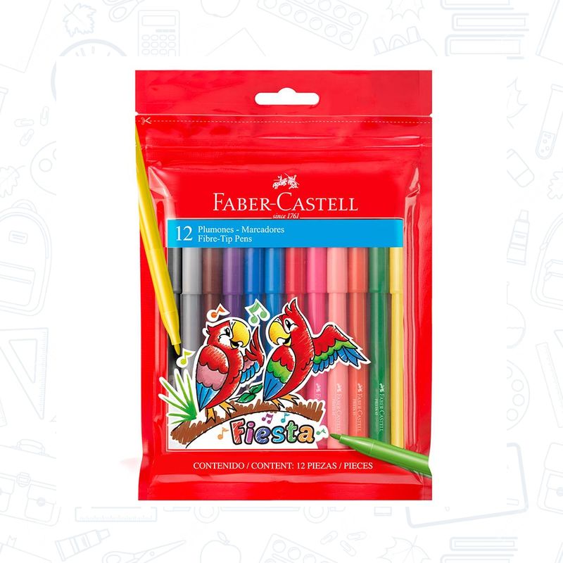 FABER-CASTELL - Marcador Faber-castell 12 Colores