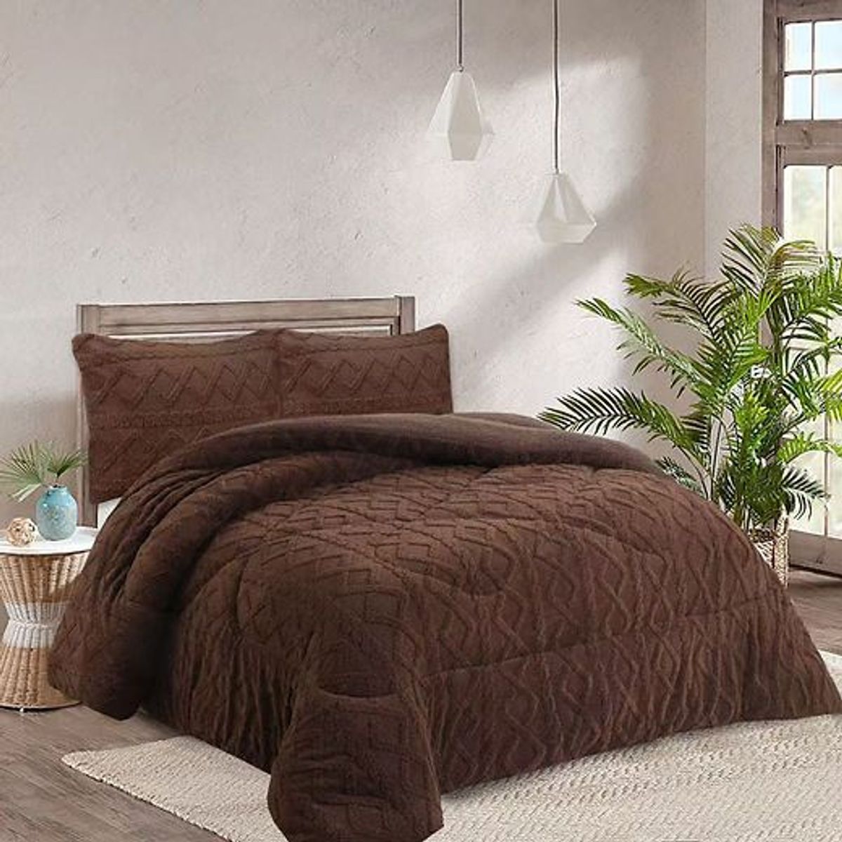 GENERICO - Cobertor Chiporro trenzado invierno 1.5 Plaza