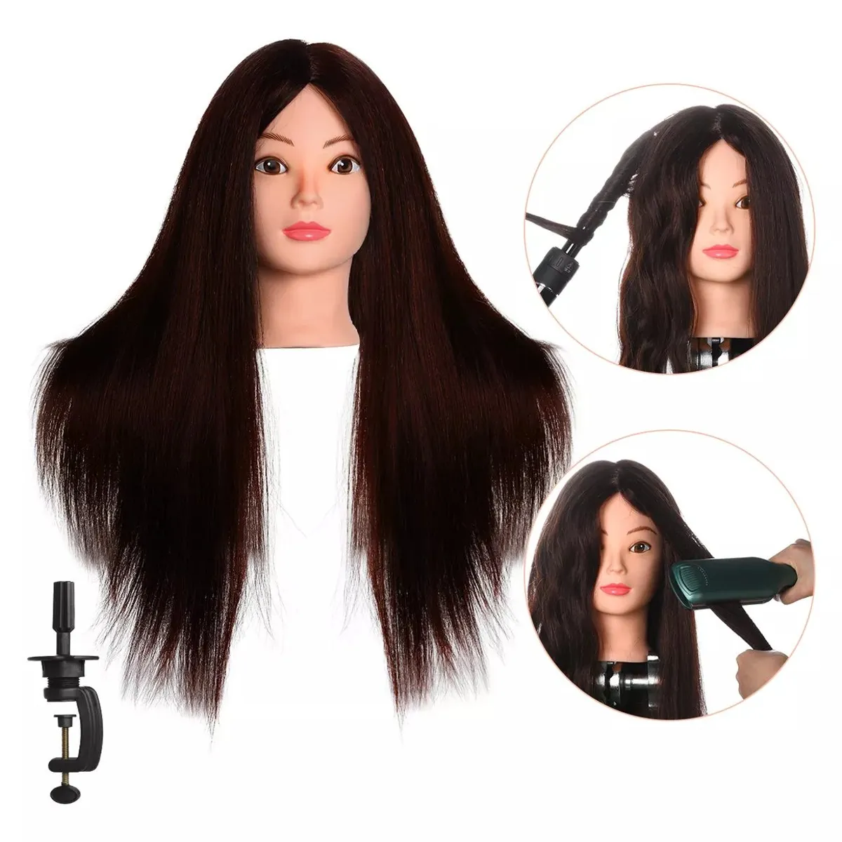 KUANGYE - Cabeza De Maniquí De Entrenamien Para Práctica Peluquería