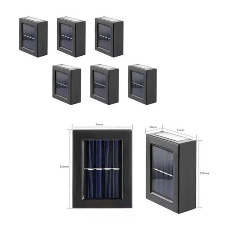 GENERICO - Pack 6 Foco Luz Aplique Solar Led Pared Exterior