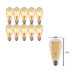 GENERICO - Pack X10 Ampolletas Filamento Led Edison Vintage