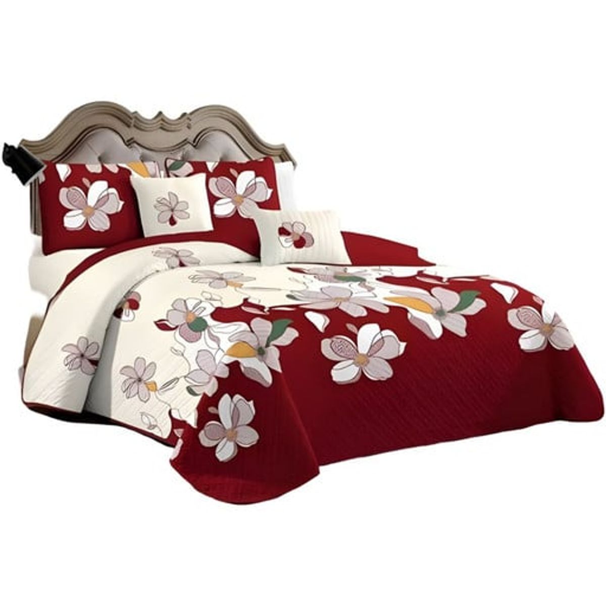 GENERICO - JUEGO DE CUBRECAMA QUILT MAS SABANAS KING