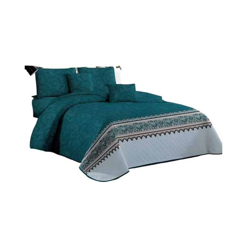 GENERICO - JUEGO DE CUBRECAMA QUILT MAS SABANAS KING