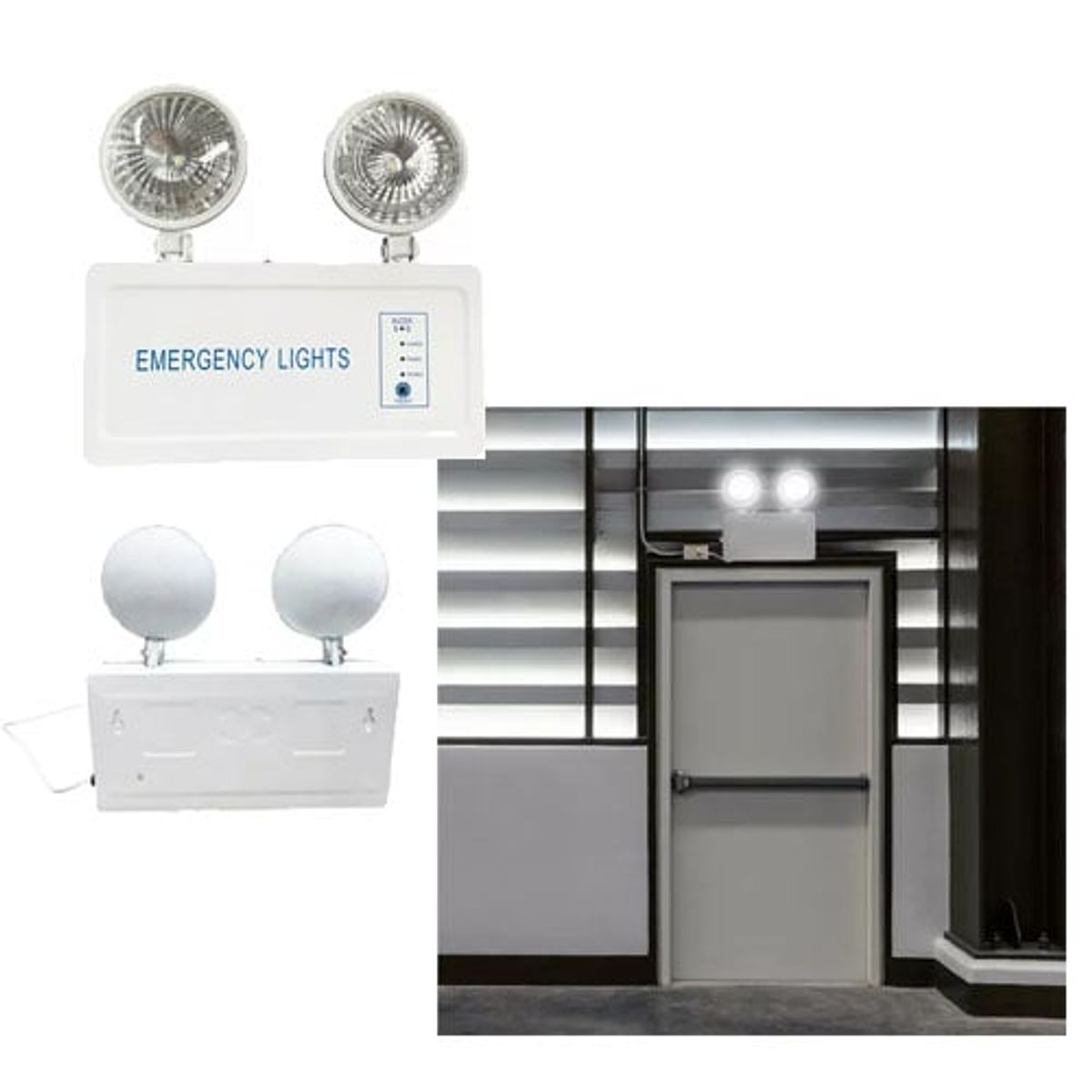 GENERICO - Lampara Emergencia Set 2 Foco Recargable