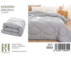ANGELES DEL HOGAR - EDREDON NORDICO 2 PLAZA COLOR GRIS 200X230