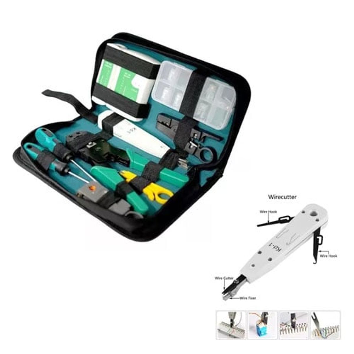 GENERICO - Kit Herramientas Cableado Redes Utp Lan Probador Tester