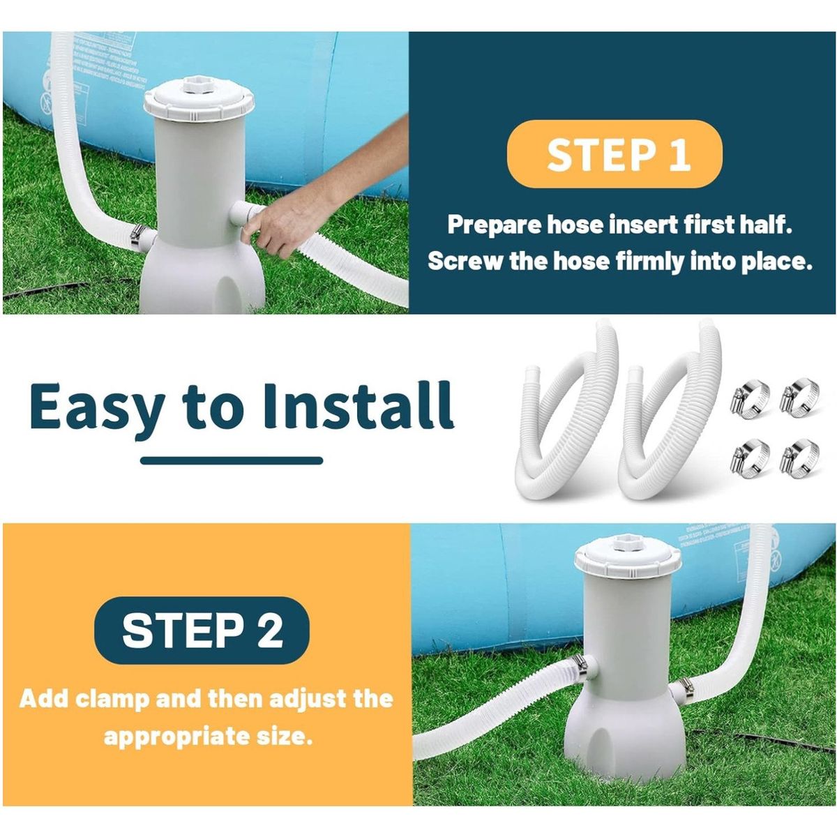 KUANGYE - 2 Manguera Piscina De Bomba De Filtro Para Intex Bestway