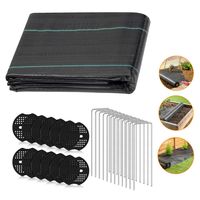 Malla Antimaleza Cubresuelo 2x10m+15 Espaciador+15clavo En U