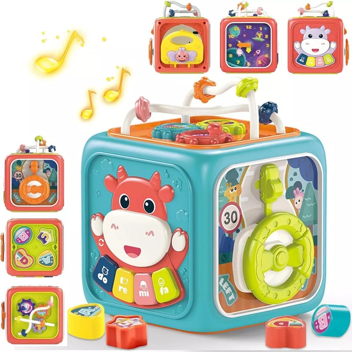 KUANGYE - Juguete Montessori Educativo 6 En 1 Cubo Didáctico Para Bebé