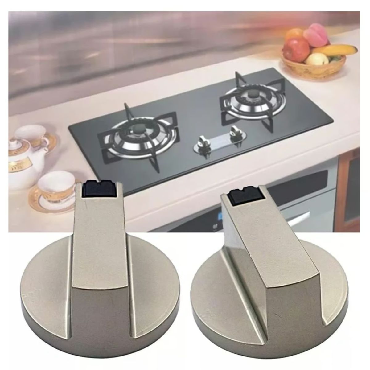 KUANGYE - 4 Piezas Perillas Encimeras Y Hornos, Material Metálicas
