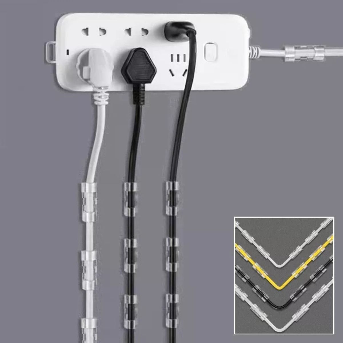 KUANGYE - Soportes Clips Adhesivo Sujetador Cables Pack 30 Pcs