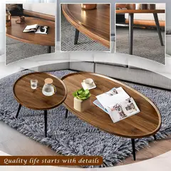 ARTDIY - Juego Mesa De Centro Living Vanguardia Madera Nactural