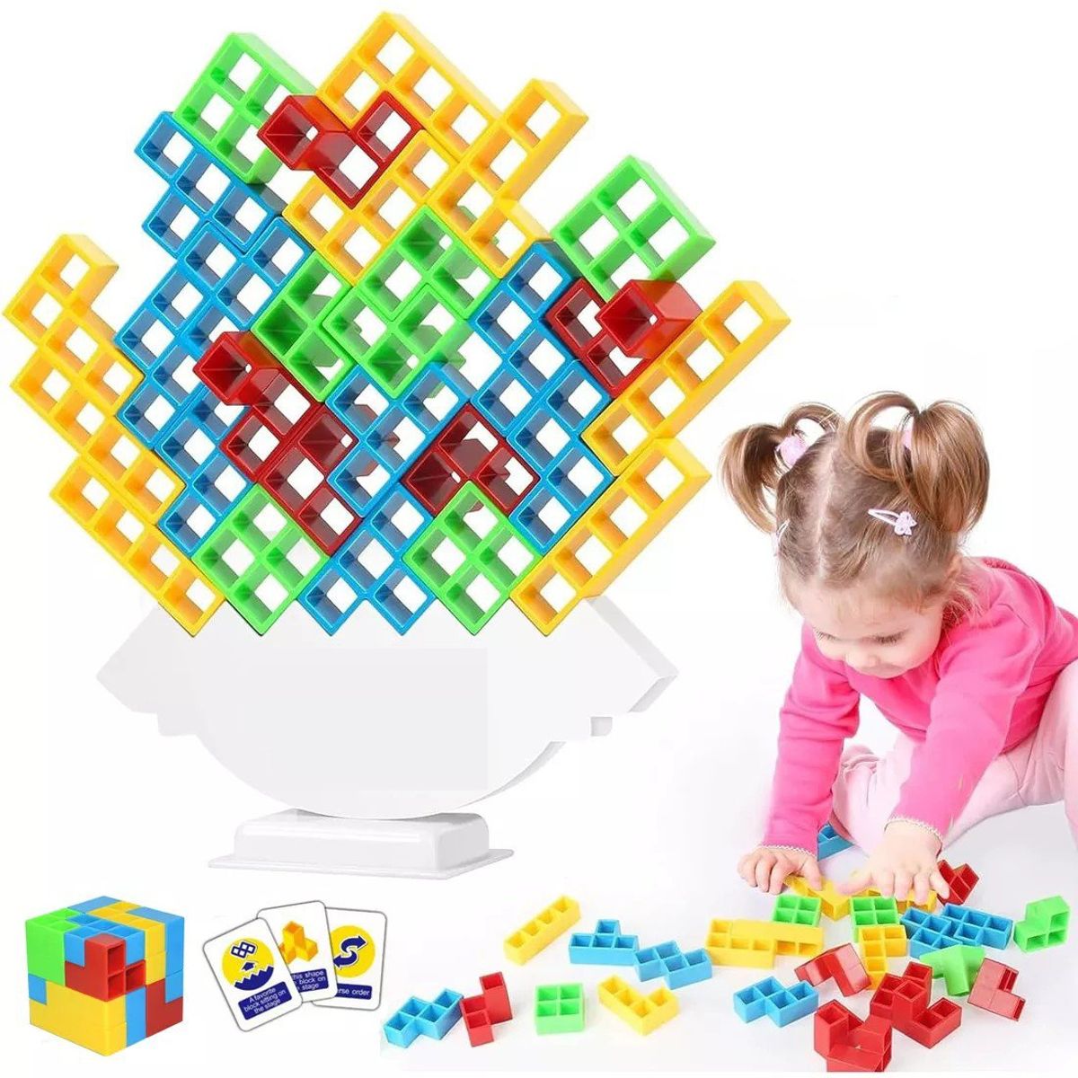 KUANGYE - Juego De Bloques De Equilibrio Para Tetra Tower 64 Piezas