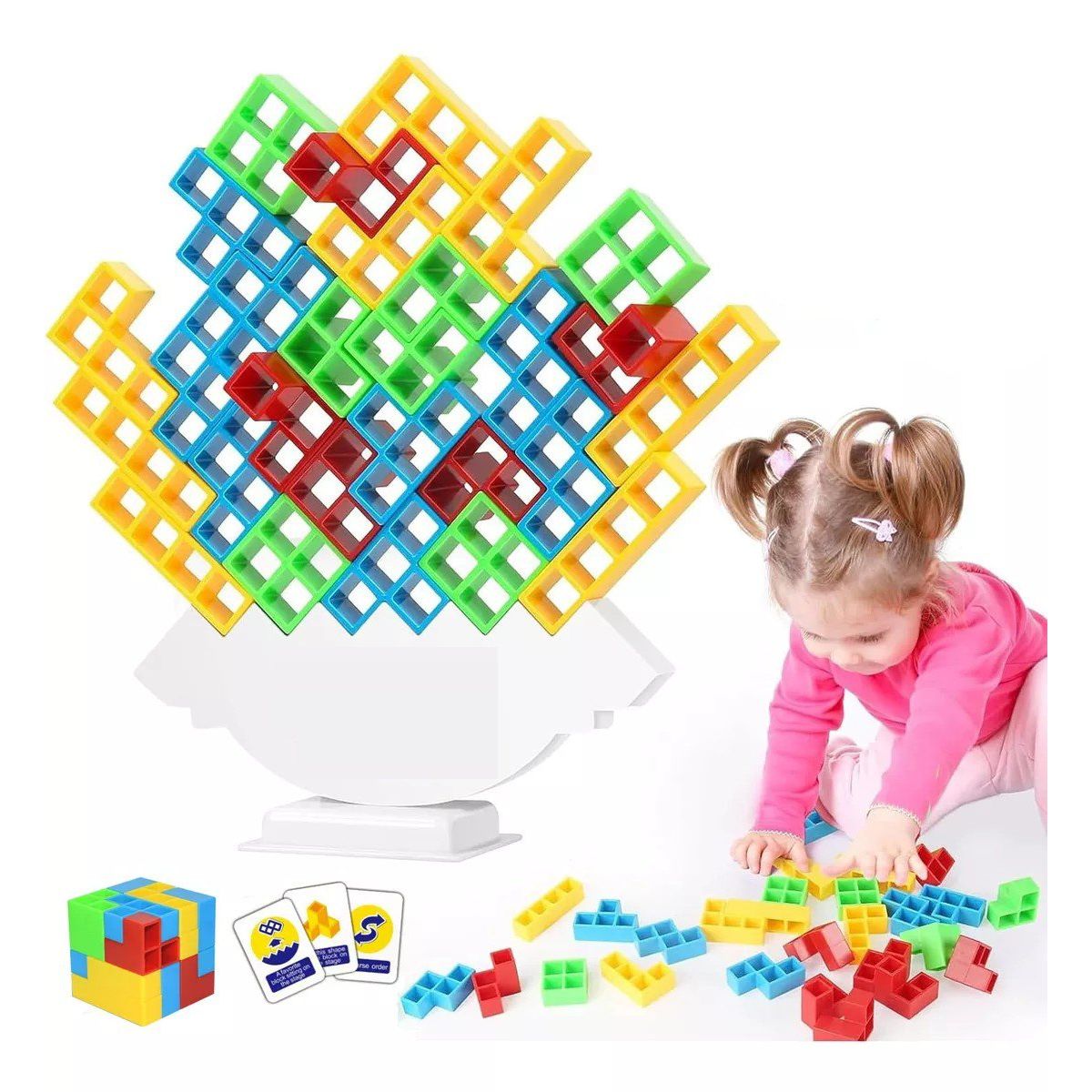 KUANGYE - Juego De Bloques De Equilibrio Para Tetra Tower 64 Piezas