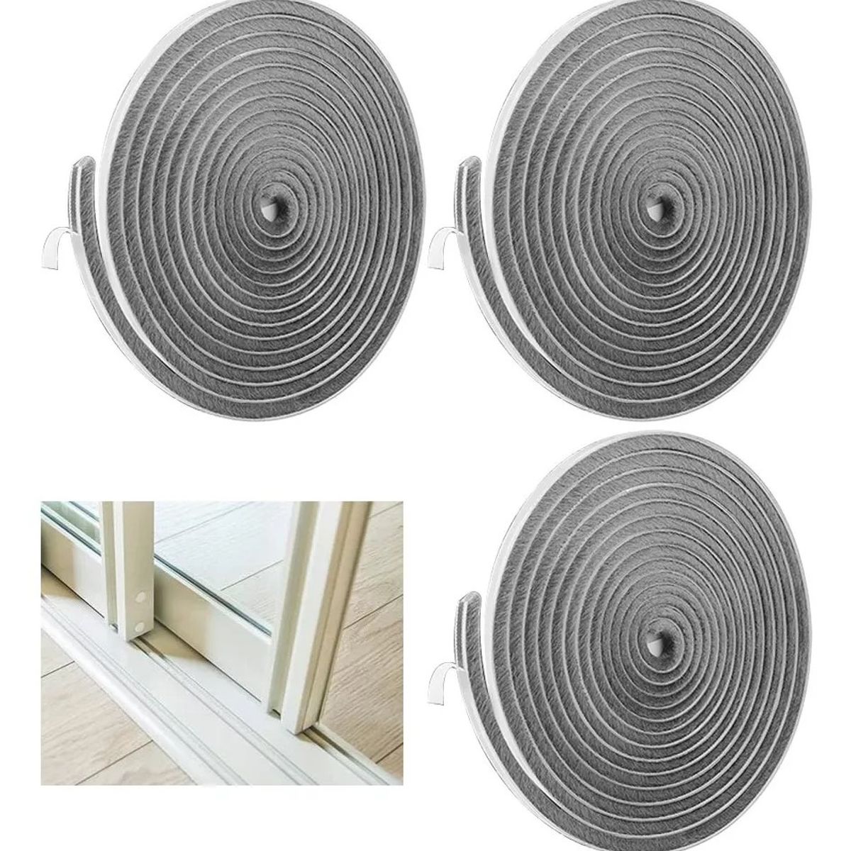 KUANGYE - Cinta Adhesiva Sellador Puertas Ventanas Aísla Ruido 30m