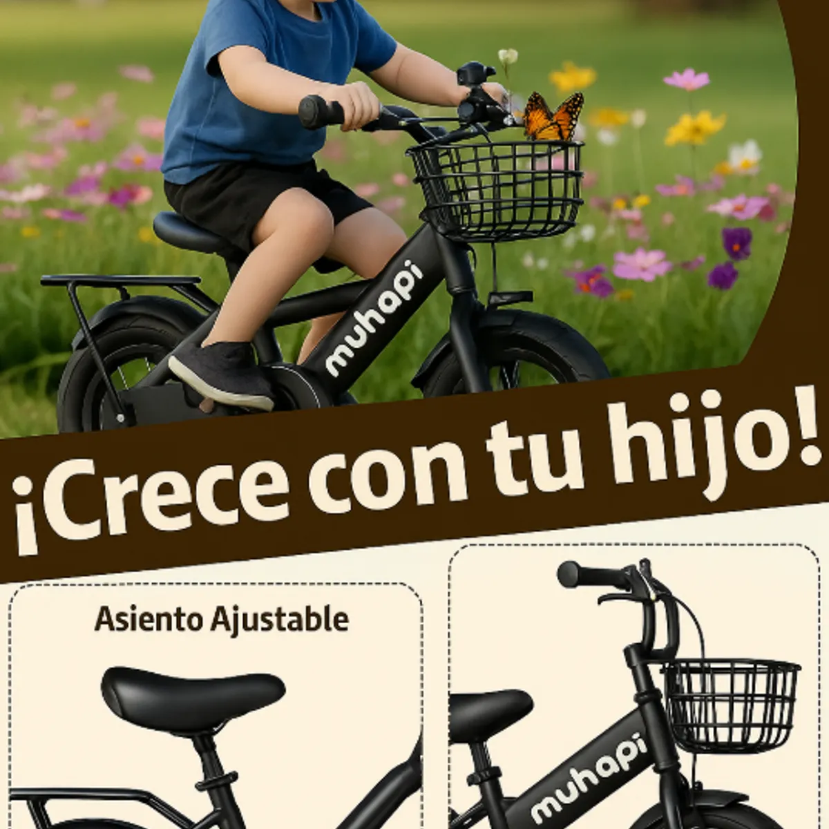 HOMER OUTDOOR - Bicicleta Infantil Aro 14 Niño  Negro  HOMER
