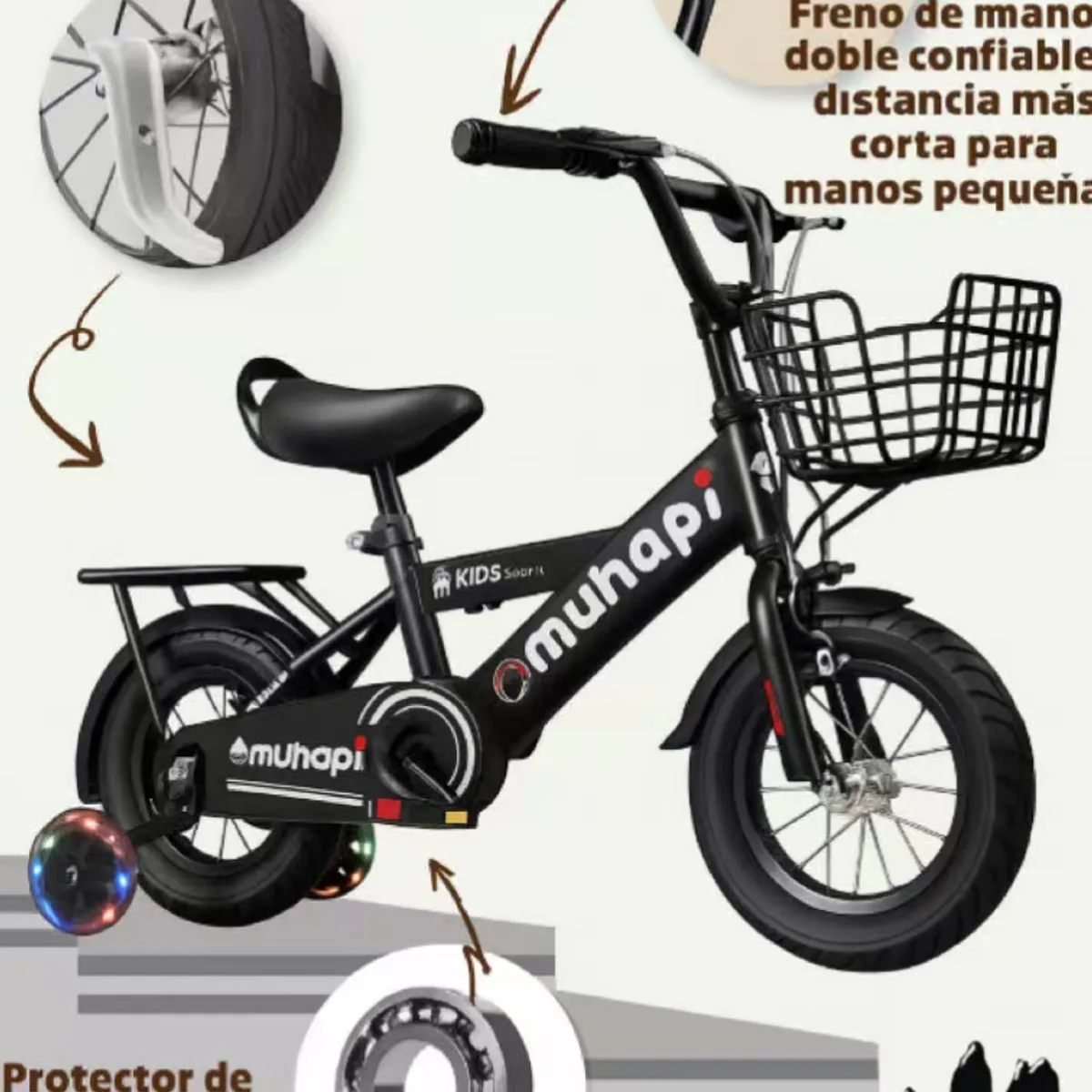 HOMER OUTDOOR - Bicicleta Infantil Aro 14 Niño  Negro  HOMER