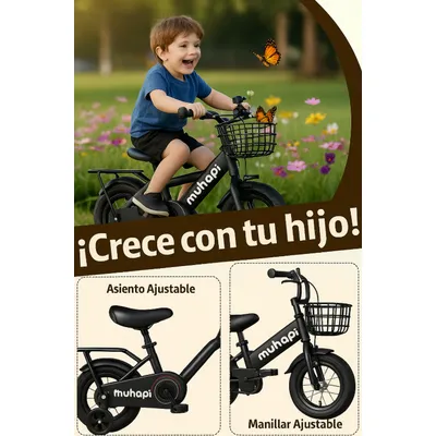 Imagen 2 del producto Bicicleta Infantil Aro 14 Niño Negro HOMER