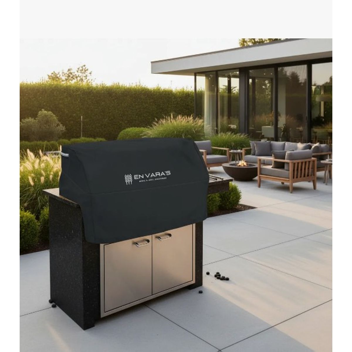 EN VARA'S MEATS & GRILL - Funda Cobertor para parrilla parrillera empotrable Black L 5 Quemadores