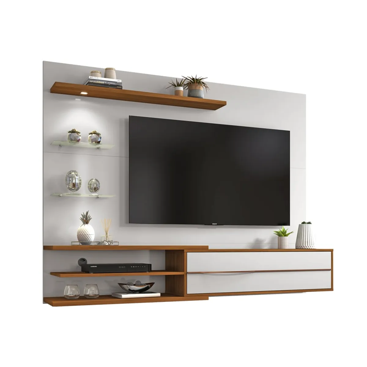 HOME MOBILI - Panel Tv 60 Pulgadas Aurora Blanco