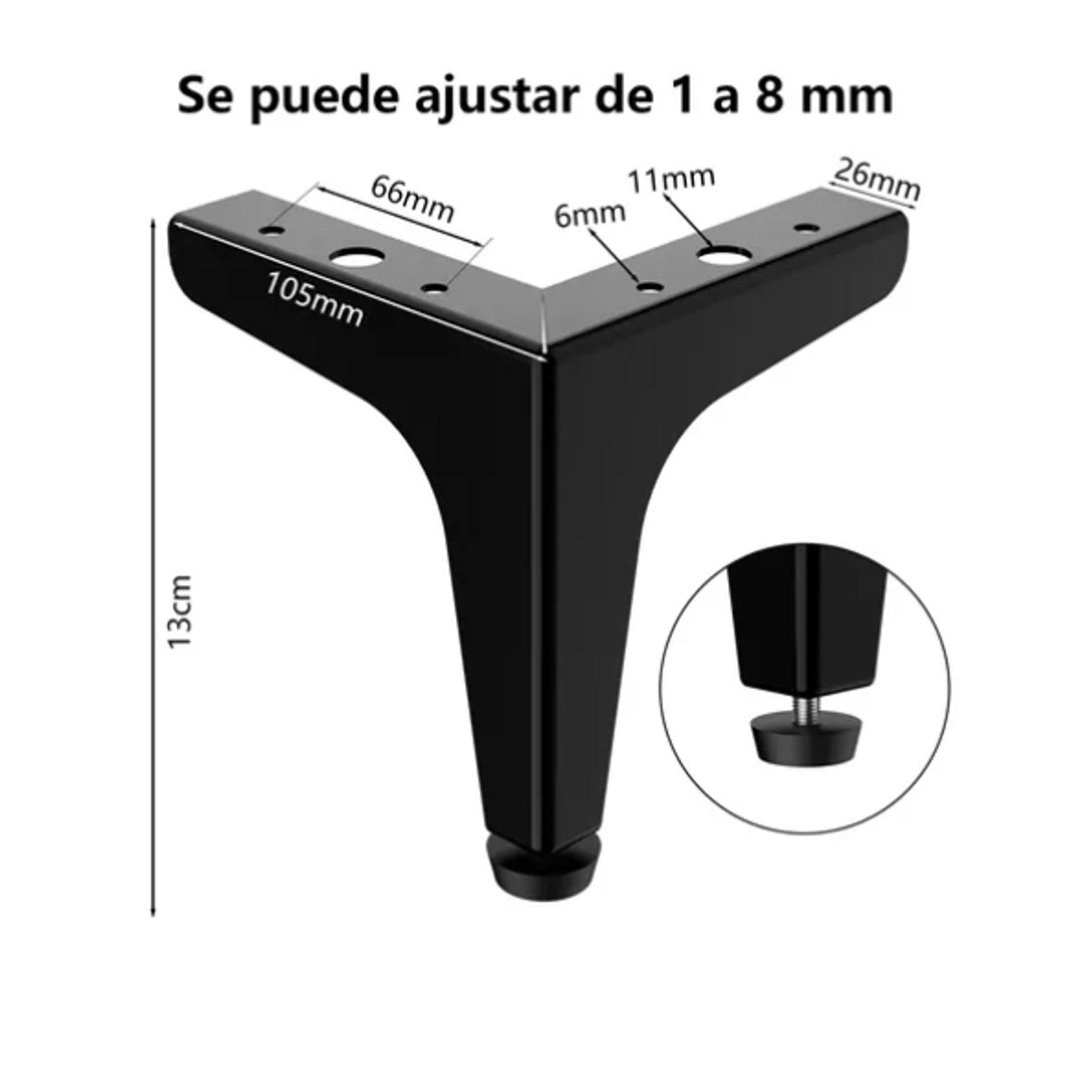 IDEEHOUSE - 4 Patas Para Muebles, Cama, Sofá, 13 alto ajustable en altura