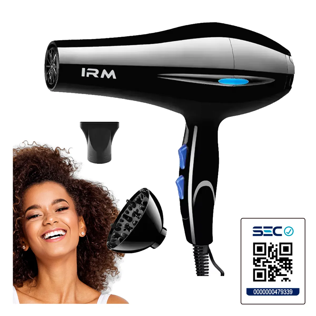 IRM - Secador De Cabello Profesional 3500w Certificado SEC 2 boquillas