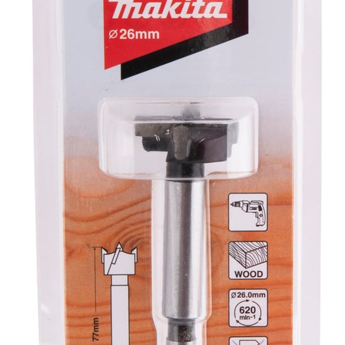 Broca Forstner para Madera 26mm x 77mm D-71130 Makita, marca MAKITA - Foto Principal