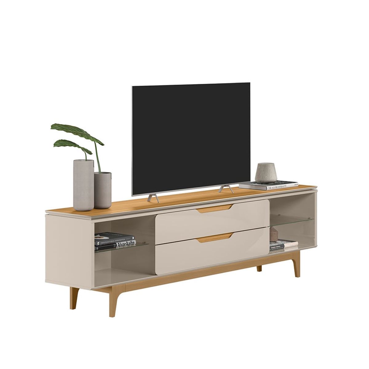 HOME MOBILI - Rack Tv 75 Pulgadas Perla Off white