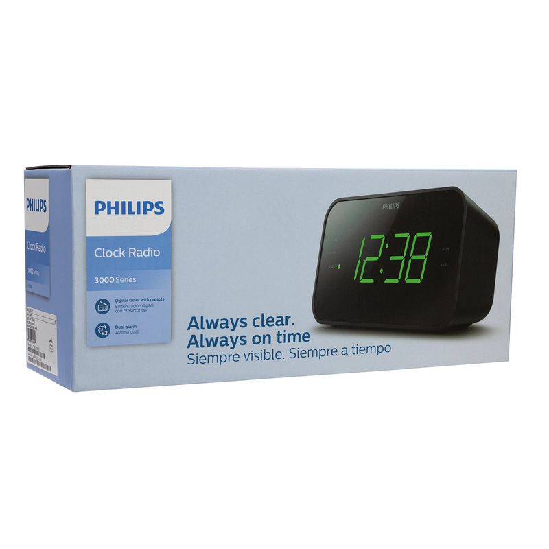 PHILIPS - BDSTAR3306 RADIO RELOJ PHILIPS NEGRO - Negro OPEN BOX