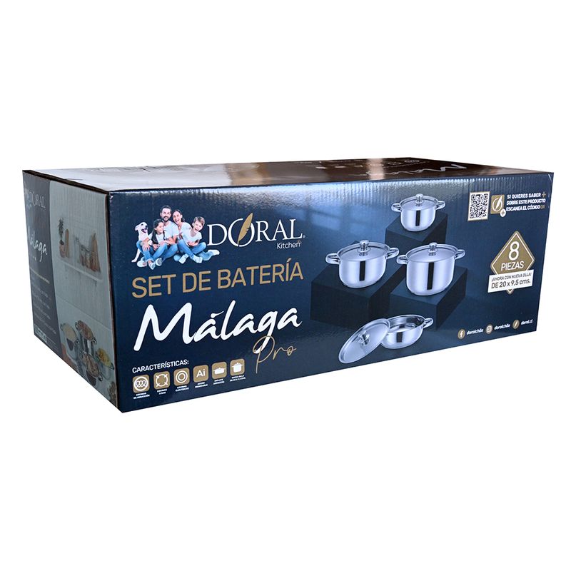 DORAL - SET OLLAS 8 PIEZAS ACERO INOXIDABLE MALAGA PRO
