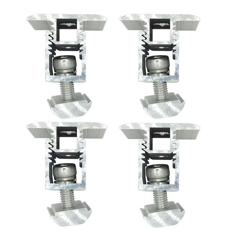 SOLIOT - Pack 4 Abrazadera Medio Fijación Solar Ajustable 30-50mm