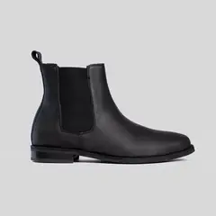 TRAUKO - Zapato Cuero Hombre Negro Chelsea