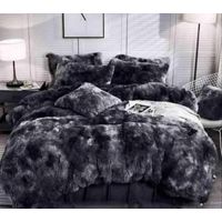 Cobertor de invierno peludo con chiporro 1,5 plaza Negro Jaspeado