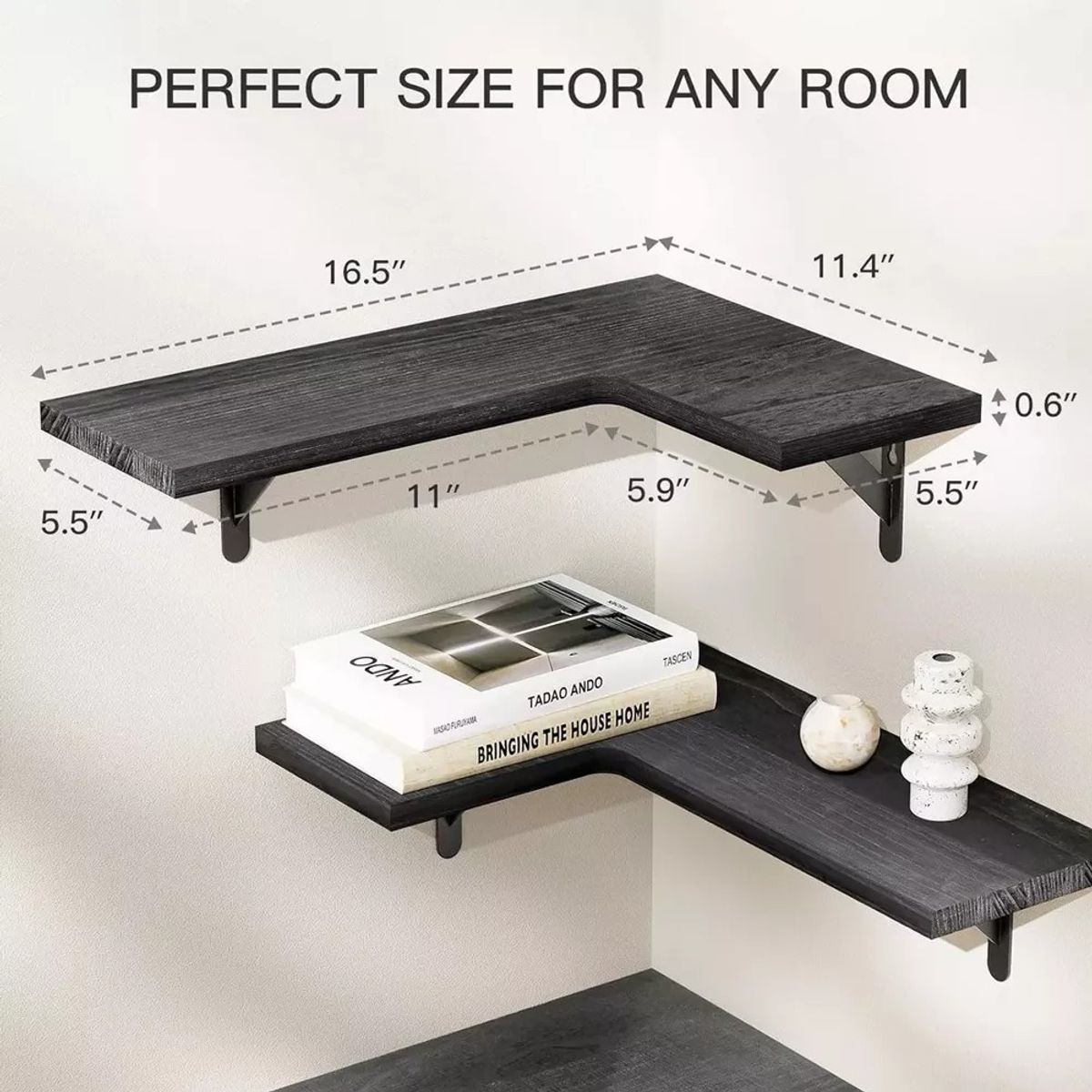 MUNDO MAGIA - Repisas Esquineras Flotantes De Madera X3 Modernas Colores