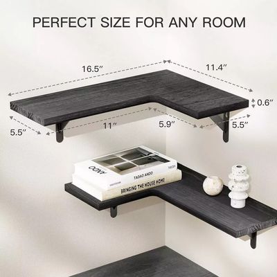 Imagen 2 del producto Repisas Esquineras Flotantes De Madera X3 Modernas Colores