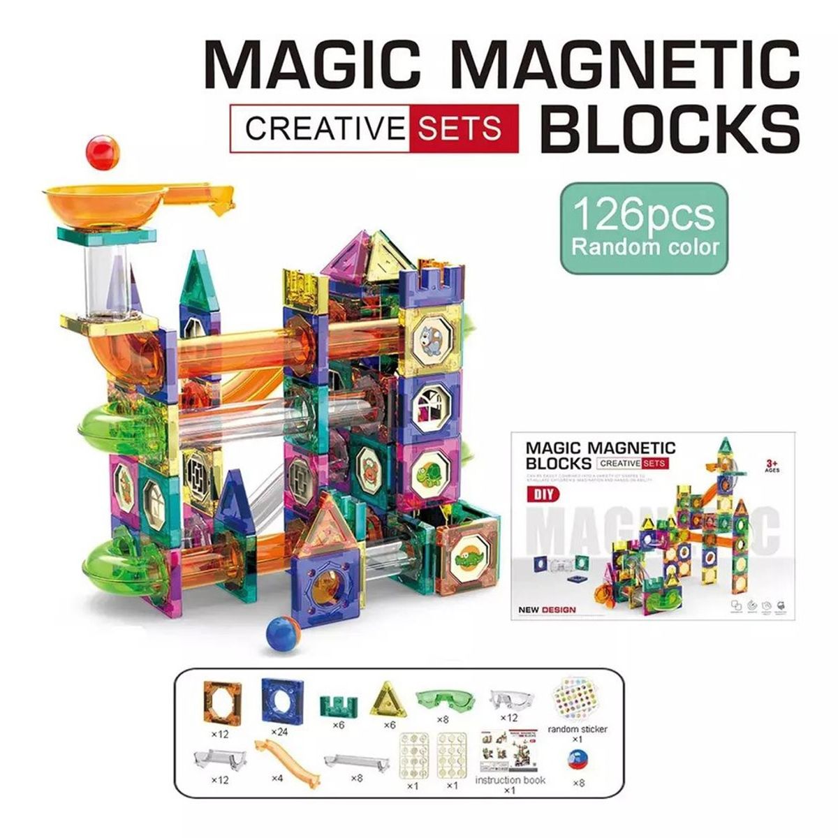 MUNDO MAGIA - Bloques Magnéticos De Construcción Juguete Didáctico 126 Pzs
