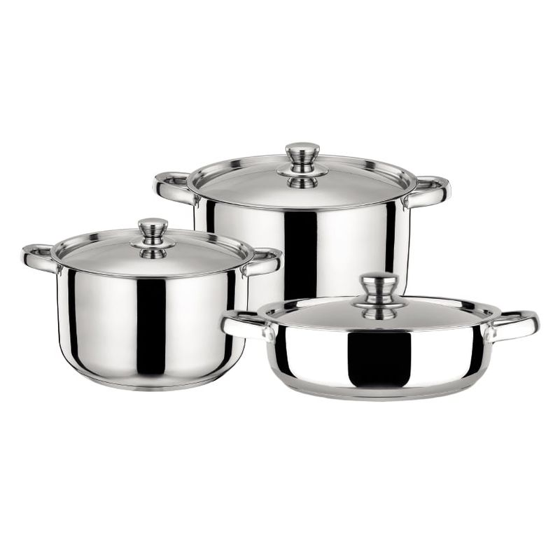 DORAL - BATERIA COCINA MALAGA 6 PCS OLLAS ACERO INOXIABLE